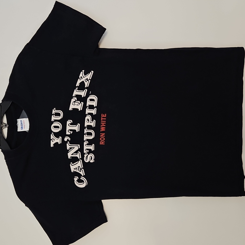 Ron White 'You can't fix stupid' black short sleeve graphic tee Sm. Humor